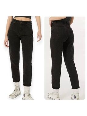BDG Urban Outfitters High Rise Mom Corduroy Pants Black Size 24